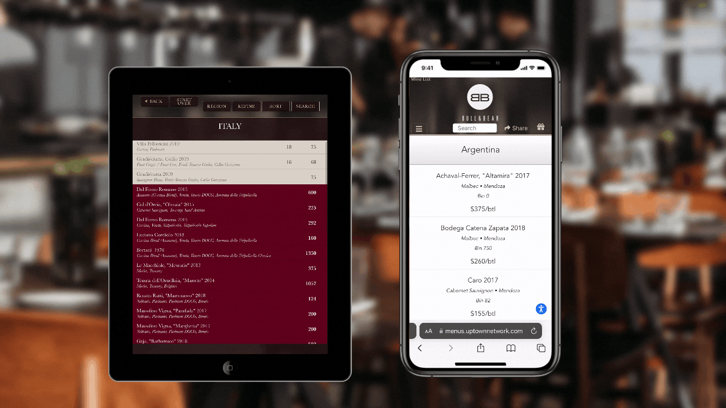 Setting up Seamless Wine Lists